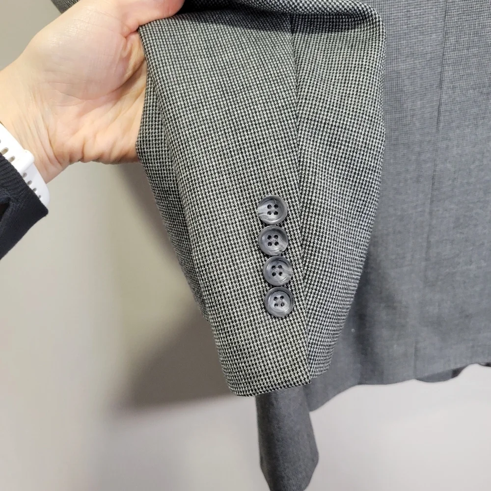 Oscar De La Renta Mens 100% Wool Blazer Gray 46L Sport Coat